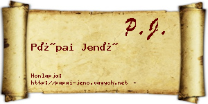 Pápai Jenő névjegykártya
