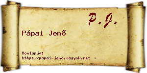 Pápai Jenő névjegykártya